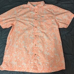 Men's Coral Floral Short Sleeve Shirt